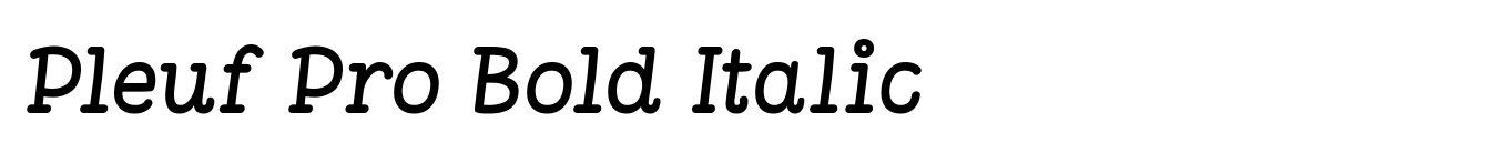 Pleuf Pro Bold Italic